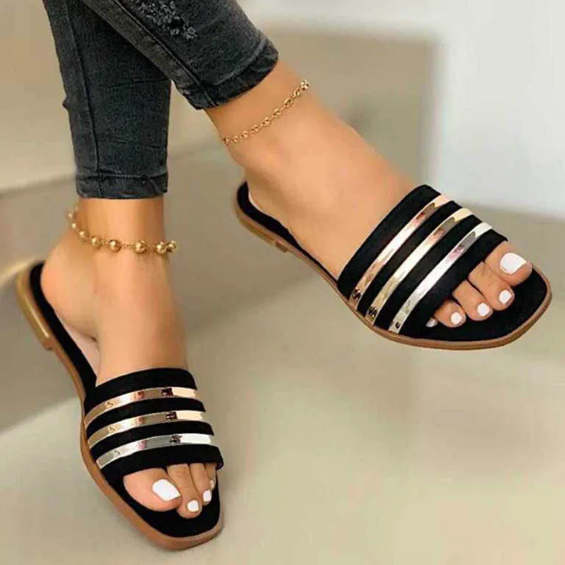 

comemore 2021 Women's Sandals Gladiator Slip On Woman Flats Shoes Heels Peep Toe Ladies Casual Shoes Female Summer Plus Size43