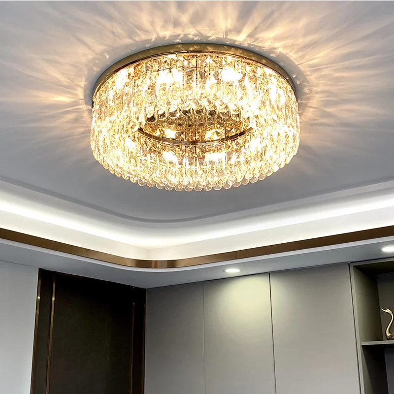 

Роскошный хрустальный потолочный светильник для спальни, новый стиль 2021, для гостиной, кабинета, спальни, современный минималистичный свет...