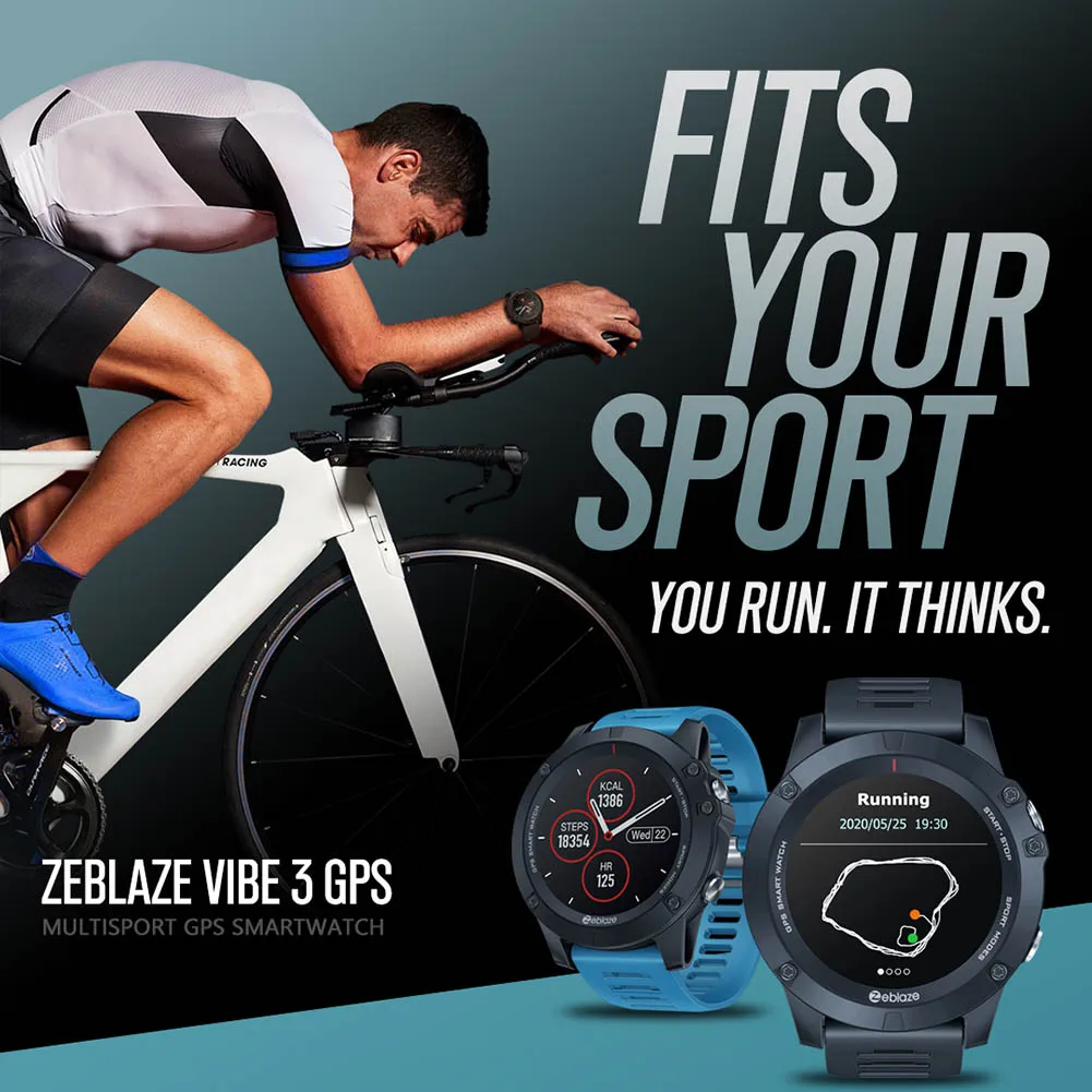 

Zeblaze VIBE 3 GPS Smartwatch Heart Rate Monitor IP67 Waterproof Sport 4.0 Smart Watch GPS/GLONASS Positioning Watch A