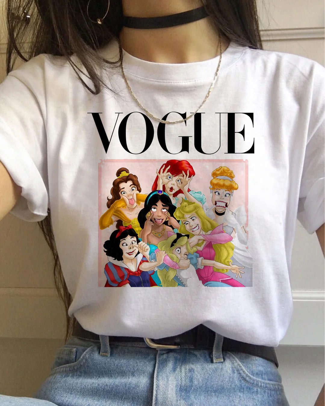 Mona Lisa Футболка женская Ван Гог Забавный Топ Футболка vogue harajuku 90s Уличная Сейлор Мун Повседневная футболка с принтом женская - Цвет: 3772