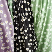 glossy daisy dress chiffon material tissue fabric diy clothing sewing textile summer cloth