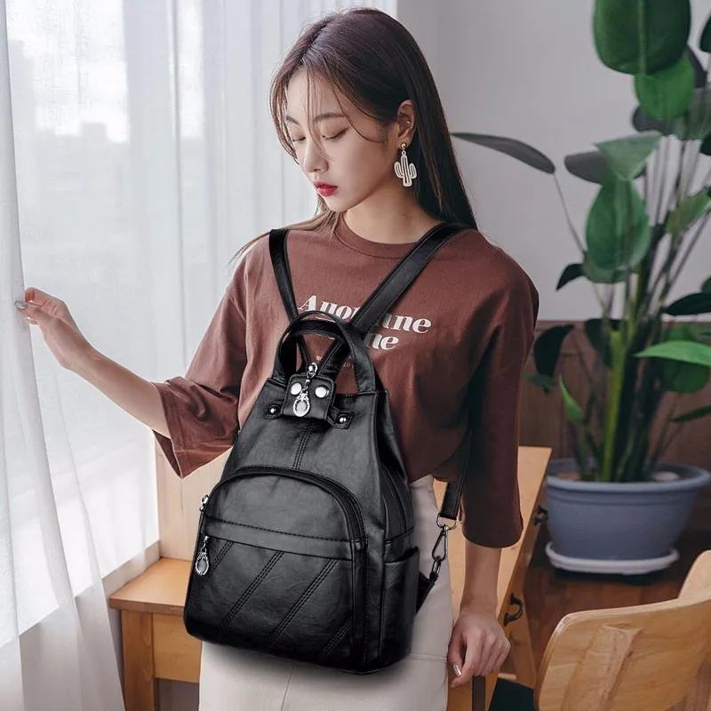 Женские Кожаные Рюкзаки Mochilas женский рюкзак школьные сумки для девочек Дамский