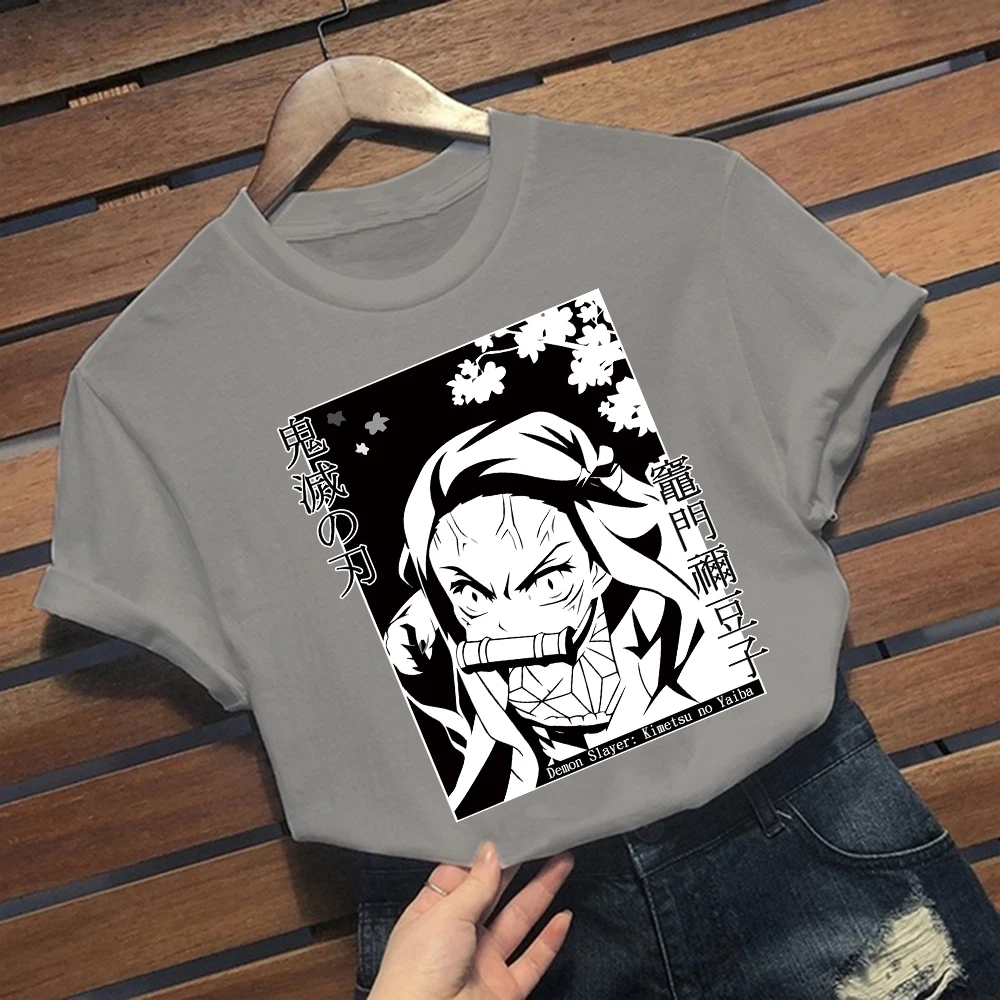 

Japanese Anime Demon Slayer Kimetsu No Yaiba T Shirt Harajuku Nezuko Kamado Graphic T Shirt Short Sleeve Loose T-shirt