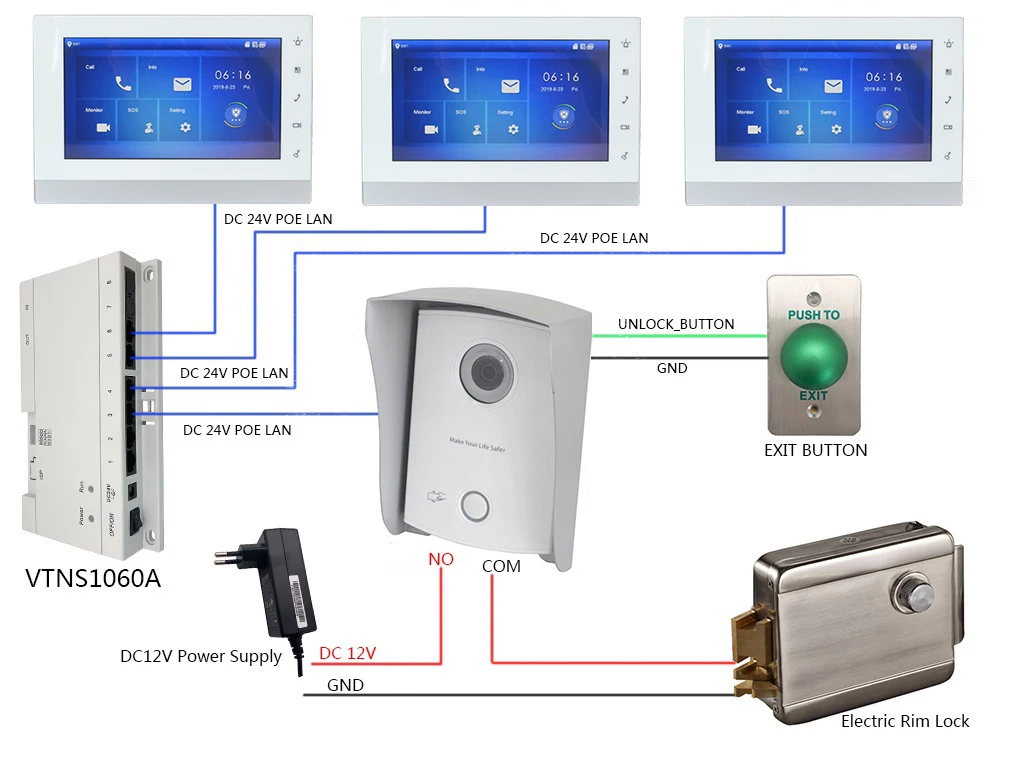 DH логотип Многоязычная RFID VTO6100C IP вилла дверной звонок, видеодомофон, дверной телефон, включает водонепроницаемую бухту и rfid-карту