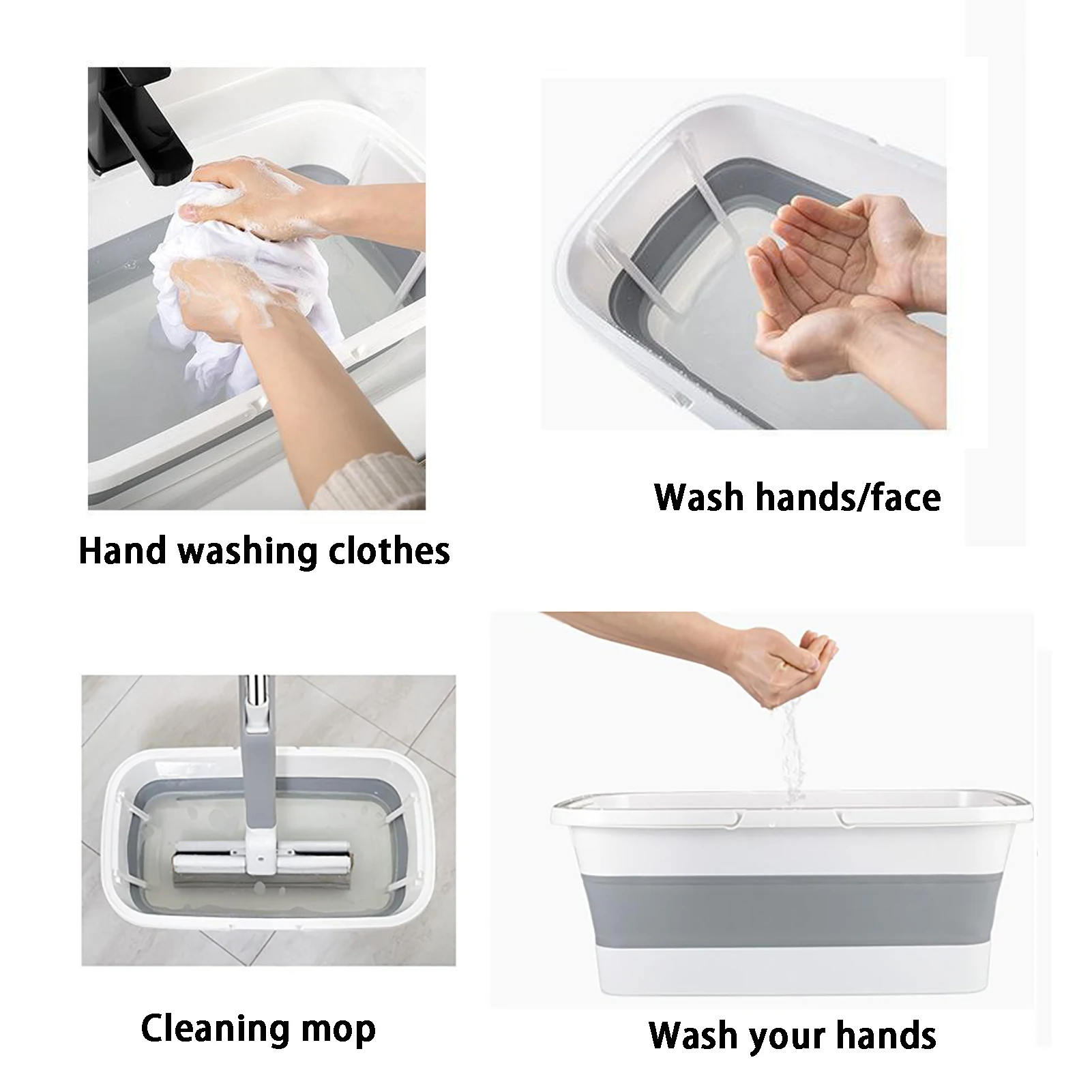 

Folding Wash Basin Silicone Dish Tub Collapsible With Drain Plug Carry Handles Washing Basin Drainer Sink Colander For Camping