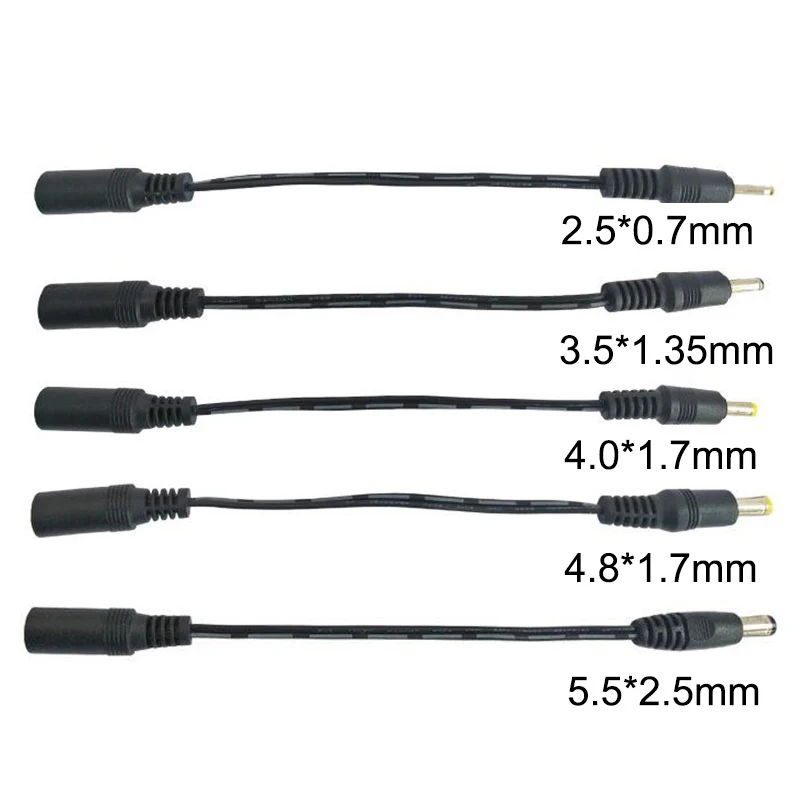 5.5x2.1mm DC female Power jack to DC Male Plug Cable 5.5*2.5mm 3.5x 1.35mm 4.0*1.7mm 4.8 2.5 0.7 Extension Connector power cord
