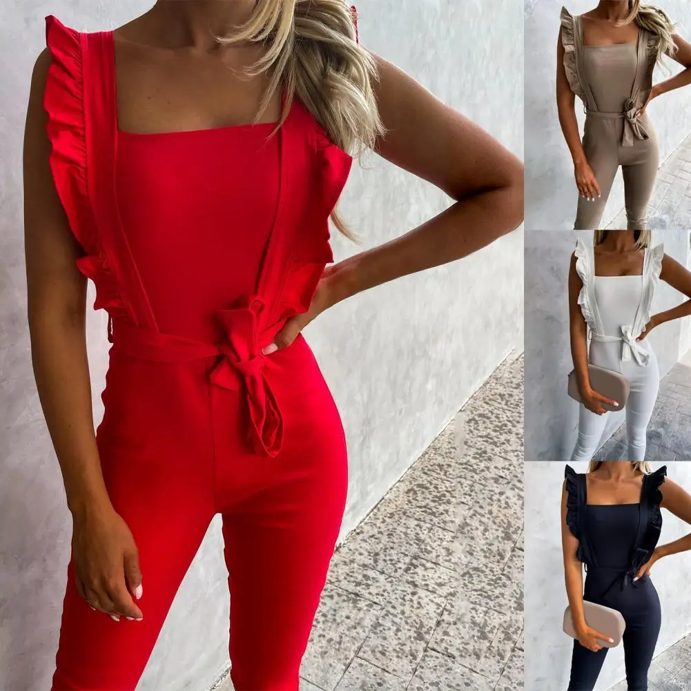 

Женский комбинезон с квадратным вырезом, летний Облегающий комбинезон с квадратным вырезом