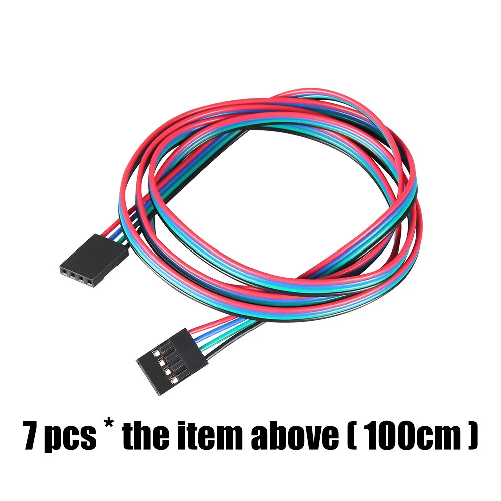 4pin-100cm Гнездовой разъем dupont 2 3 4 pin 3d принтер Запчасти 70 см 100 см dupont кабель Перемычка провода - Цвет: 4pin-100cm