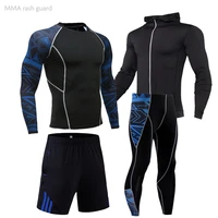 compression sport suit man gyms workout leggings underwear jogging skin care kits rashgard male for running clothes plus size