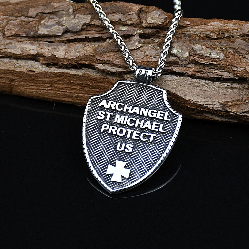 Угловой меч из нержавеющей стали св. Майкл арчанель крест щит молитвенная медаль