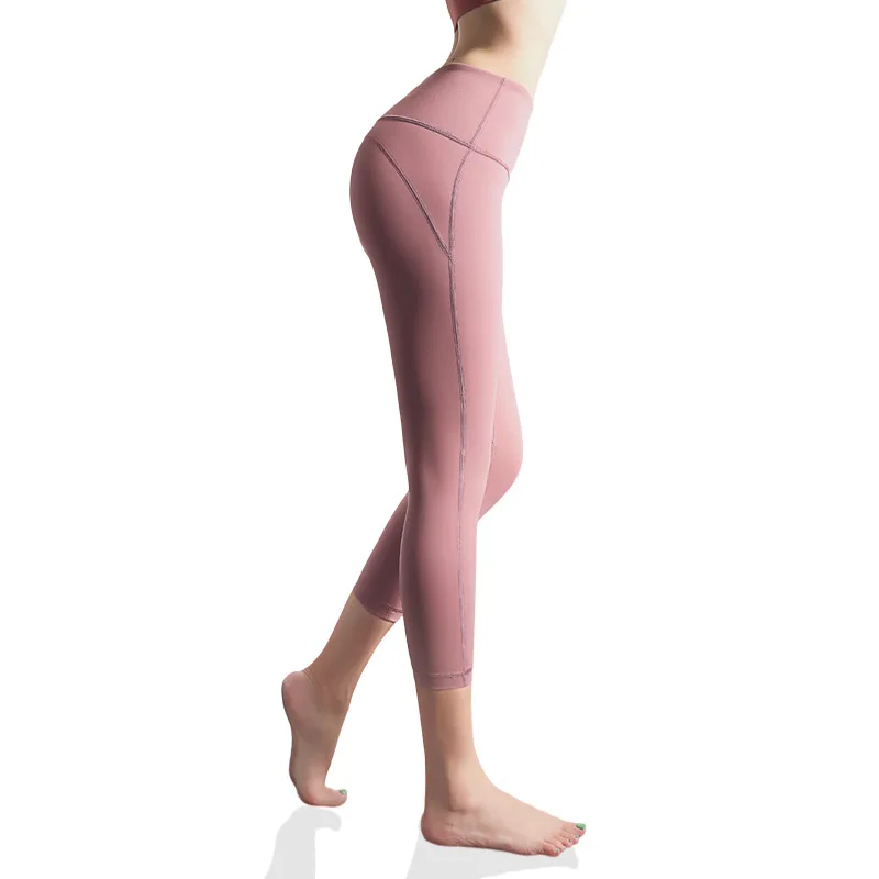 PS эластичные Высокая талия Бесшовные штаны для йоги пуш ап леггинсы тренажерного