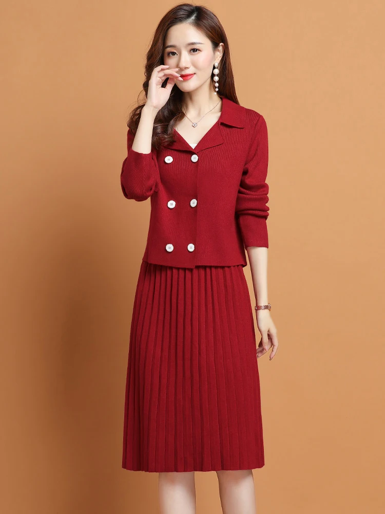 Новые комплекты женских свитеров Весна 2022 Элегантные модные топы с воротником и