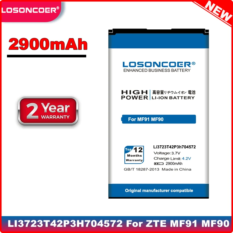 Аккумулятор для сотового телефона LOSONCOER 2900 мАч Li3723T42P3h704572 ZTE MF91 MF90|cell phone battery|battery