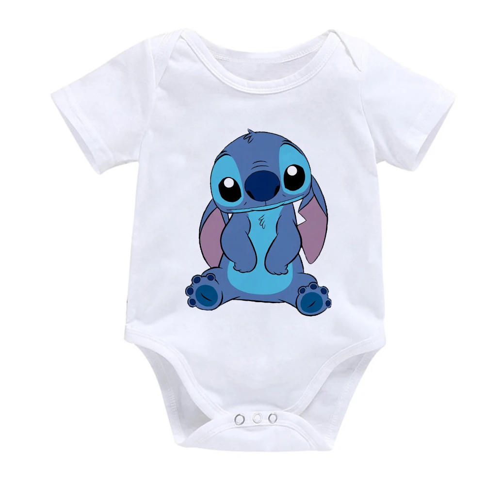 Newborn Baby Summer Rompers Infant Bodysuits Short Sleeve Jumpsuit Cartoon Lilo & Stitch ropa bebe Baby Boy Girl Clothes