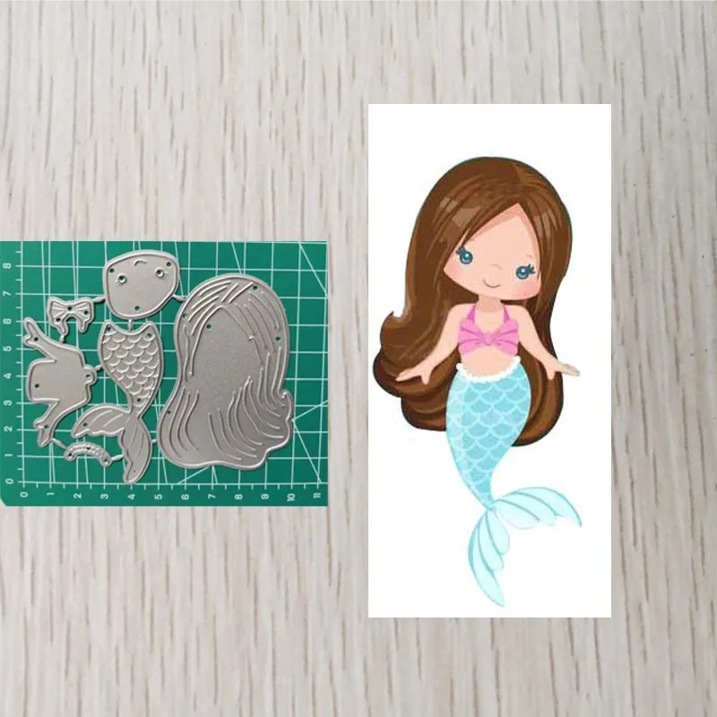 

little mermaid for Birthday Metal Cutting Dies stencils for Scrapbooking Valentine's Day Card