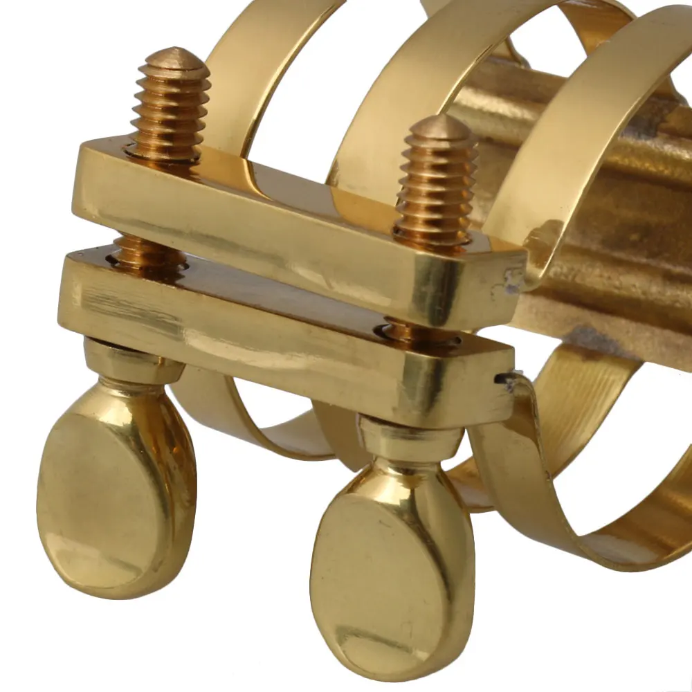 Yibuy латунная Регулируемая альт-Лигатура для саксофона зажим мундштук | Спорт и