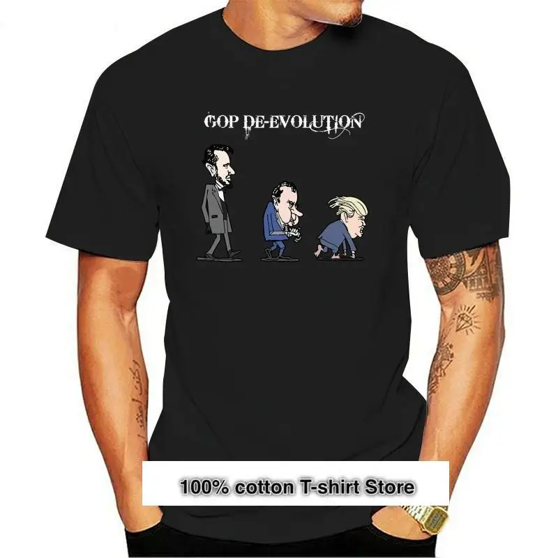 

Camiseta De манга corta para hombre, camisa TIDA De Gop De Evolution, анти-Трамп, S-3XL
