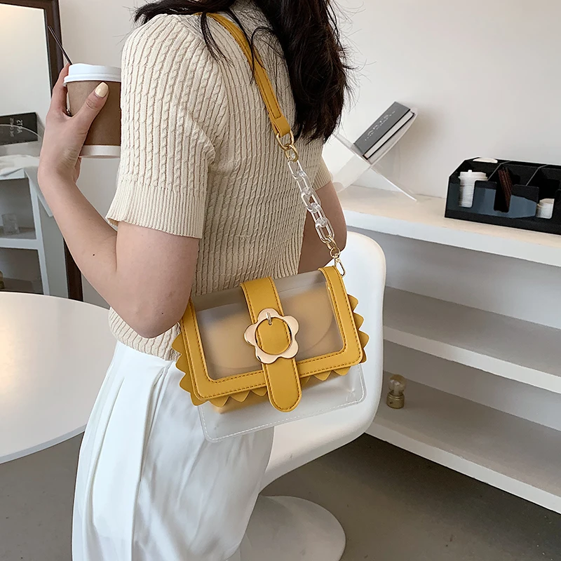 Модная летняя прозрачная сумка через плечо из ПВХ для женщин Повседневная