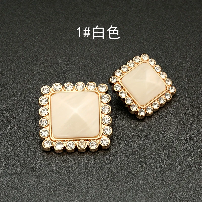 3 шт. Стразы металлические золотые винтажные квадратные пуговицы для одежды