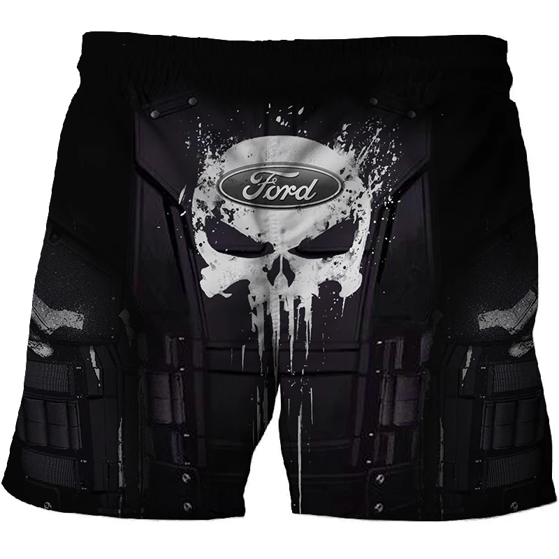 

Hot Selling Cool Shorts Ford Logo Sweatpants High Quality Brand Beach Pants Skull Pattern Casual Pants Harajuku Hip Hop Pants