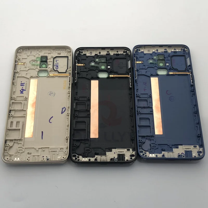 Для samsung Galaxy J8 J810 J810F J810G J810DS промежуточный Корпус задняя крышка батареи с кнопками громкости питания