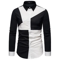 mens shirt four seasons new leisure and fashion matching color shirt oversized lapel button door long sleeve top three colors