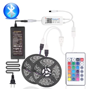 10 м RGB Светодиодная лента 5050 SMD RGBWW Диодная Светодиодная лента Водонепроницаемая Bluetooth 24Key 44key Контроль DC 12V блок питания