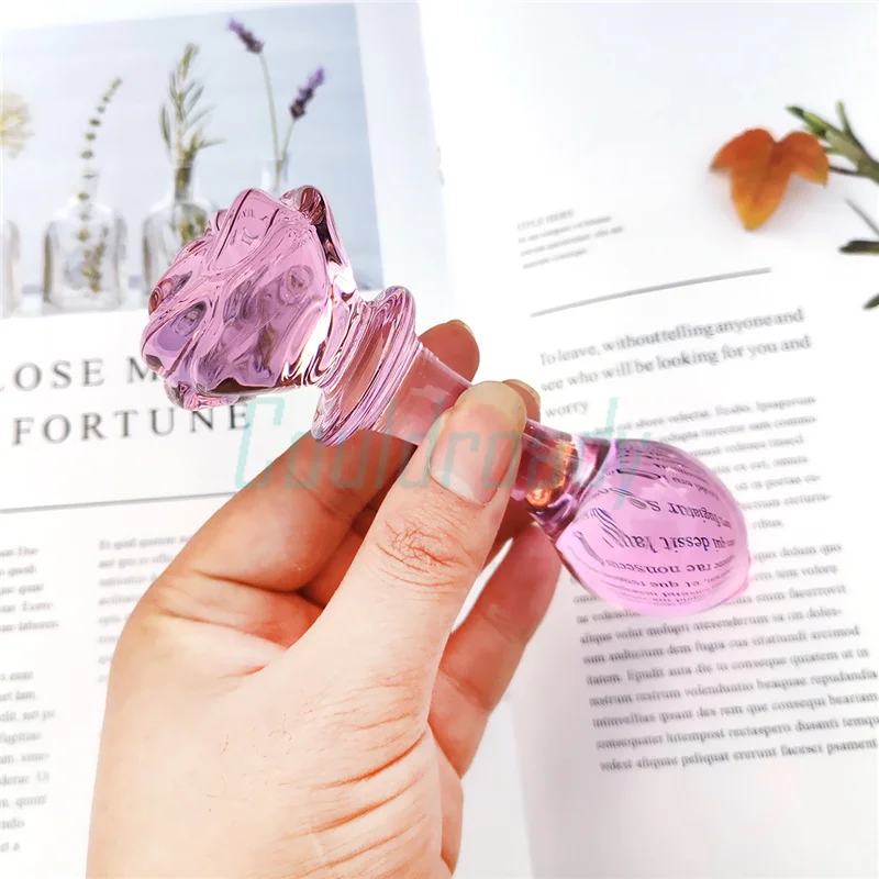 Анальная пробка с розовым стеклом гладкие анальные шарики массажное стекло