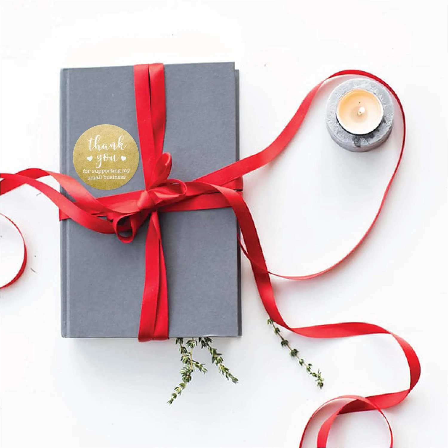 

D&M Hot Style Wholesale custom roll kraft paper white font flowers thanks for wedding decoration heart sticker seal label