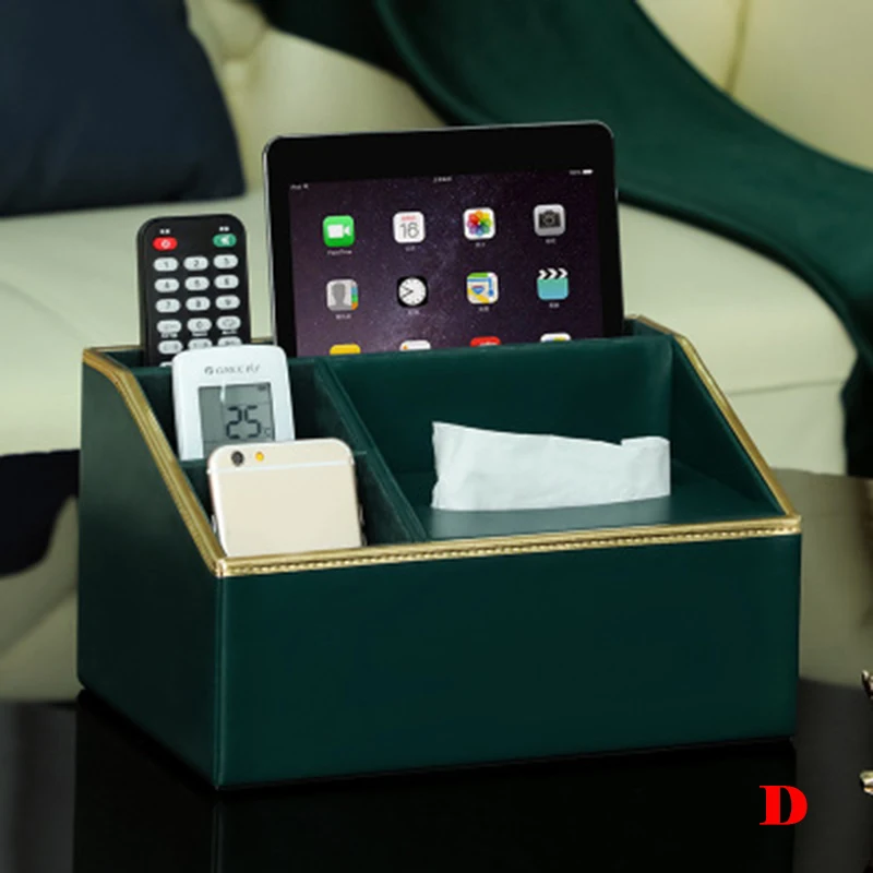 

Multi-function Leather Paper Box Desktop Remote Control Organizer Storage Box Household XH8Z