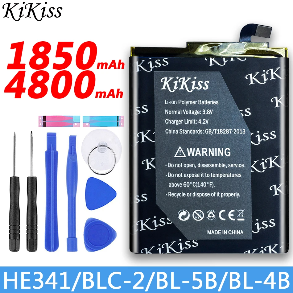 KiKiss BLC 2 BL 4B 5B HE341 Батарея для Nokia 1029 3310 3330 3410 6800 3510 5510 5500 5140i 5140 6020 7260 N76 2760 2630