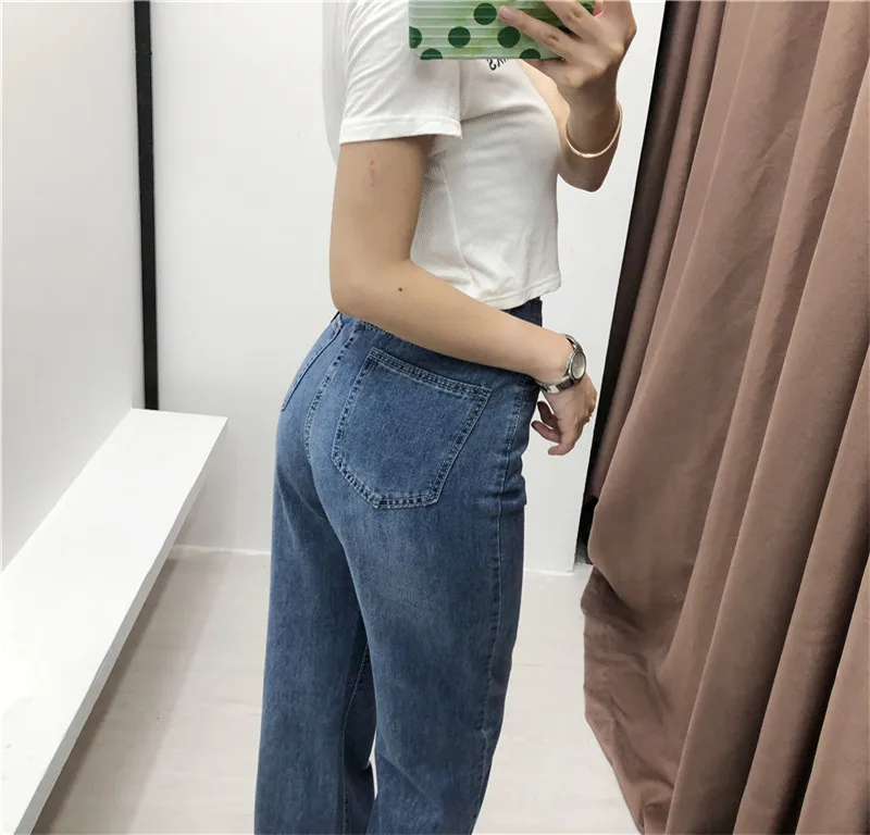 OMIKRON винтажные Женские джинсы-бойфренды для женщин и мам с высокой талией синие