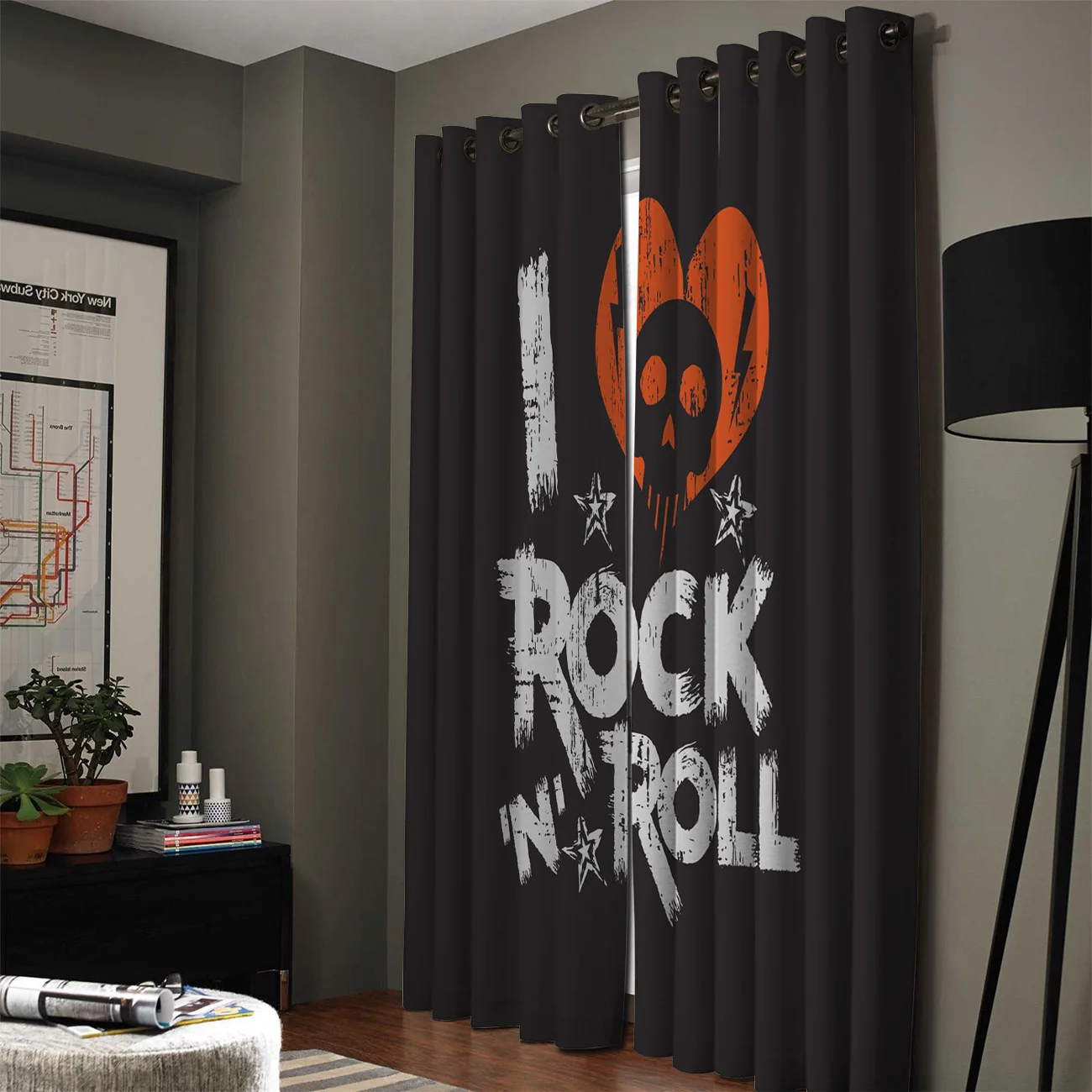 I Love Rock N Roll занавески на окна в стиле ретро для вечеринки декоративные шторы
