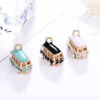 korean version of jewelry accessories diy drip alloy earrings charm for jewelry making pendant 3d three dimensional bus jewelry