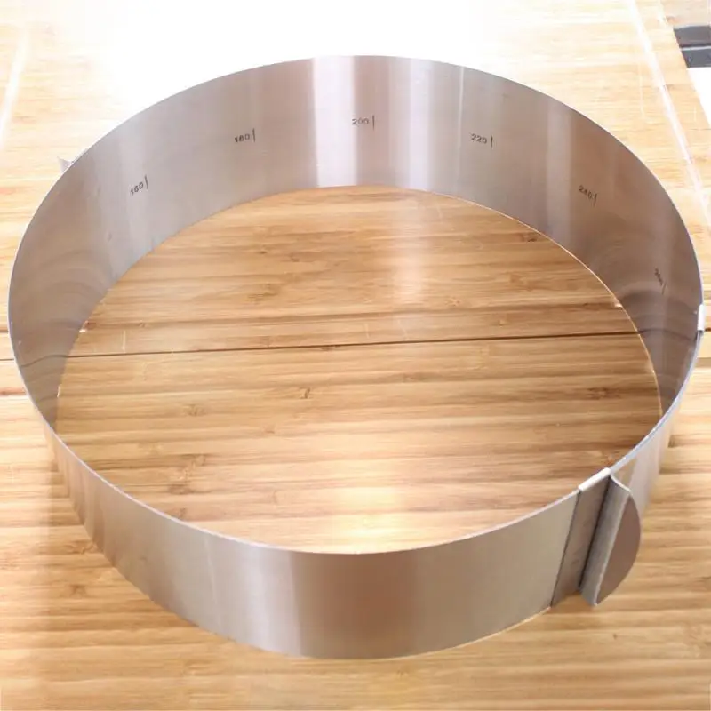 Stainless Steel Circle Foam Ring Cake Baking Tool Set Size Shape Adjustable Bakeware Silver For Kitchen Tools | Дом и сад