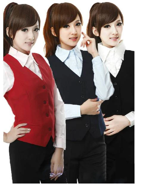 Жилет женский черный с V-образным вырезом | Женская одежда