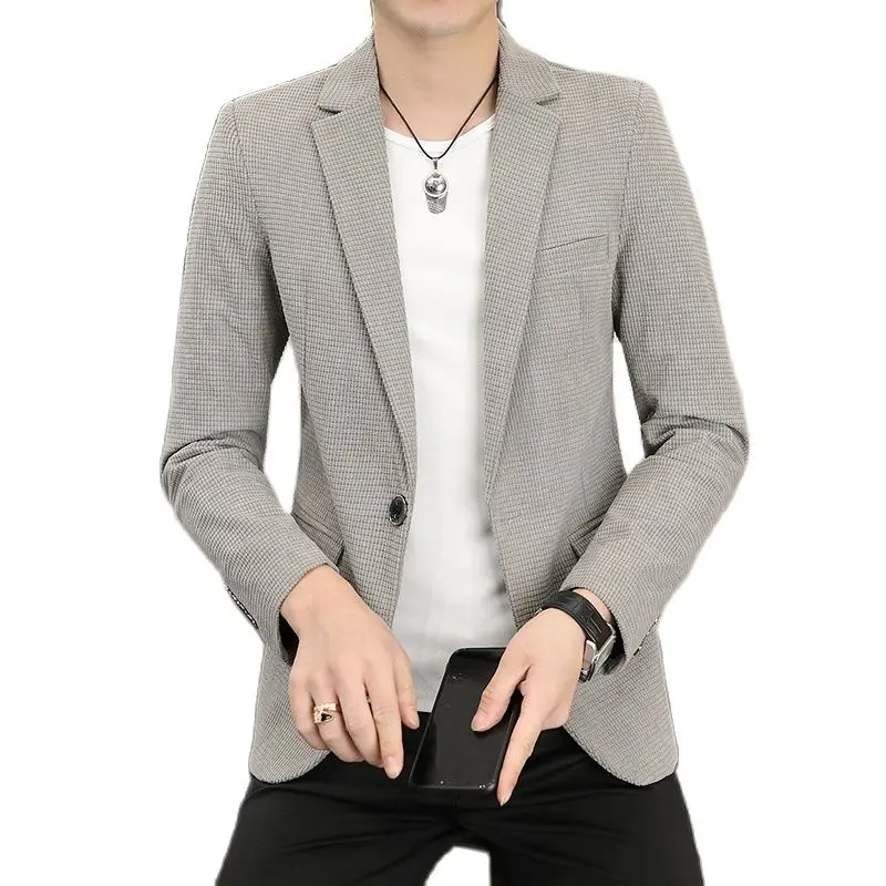 Новинка 2021 осенняя модная мужская повседневная приталенная куртка в Корейском