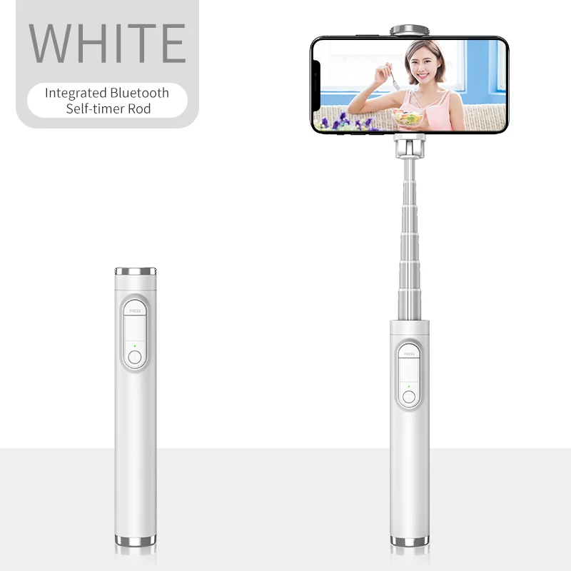 White-78cm KYCXD штатив монопод селфи палка Bluetooth сплав фото live мобильный телефон Универсальный bluetooth пульт дистанционного управления селфи палка - Цвет: White-78cm