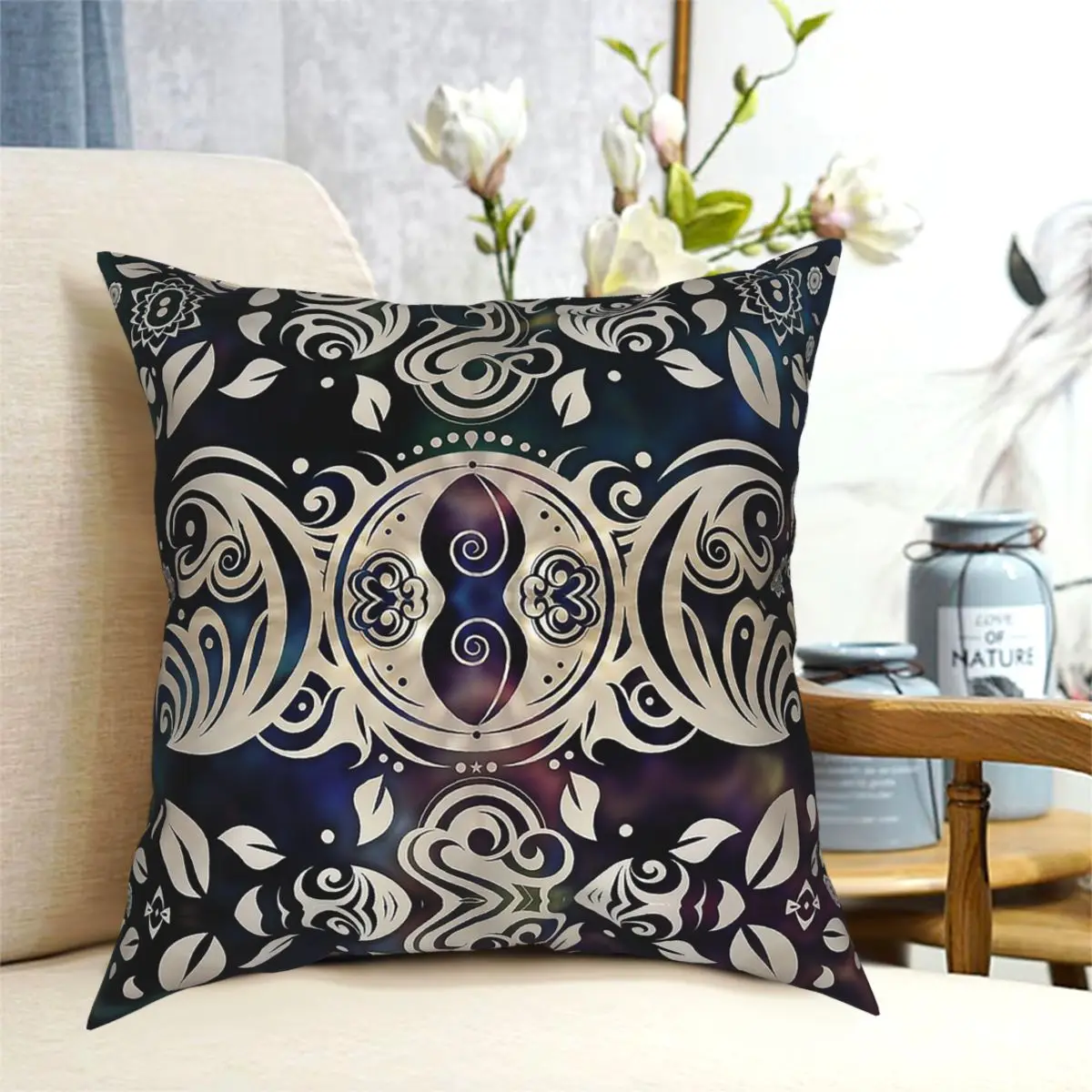 Triple Moon Goddess Moonlight Square Pillow Case Polyester Throw Pentagram Pagan Wiccan Casual Pillowcover Home Decor | Дом и сад