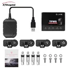 Монитор давления в шинах автомобиля, с USB, Android, с 4 внешними датчиками, 116 фунтов на кв. дюйм, система мониторинга сигнализации, 5 В, беспроводная передача TPMS