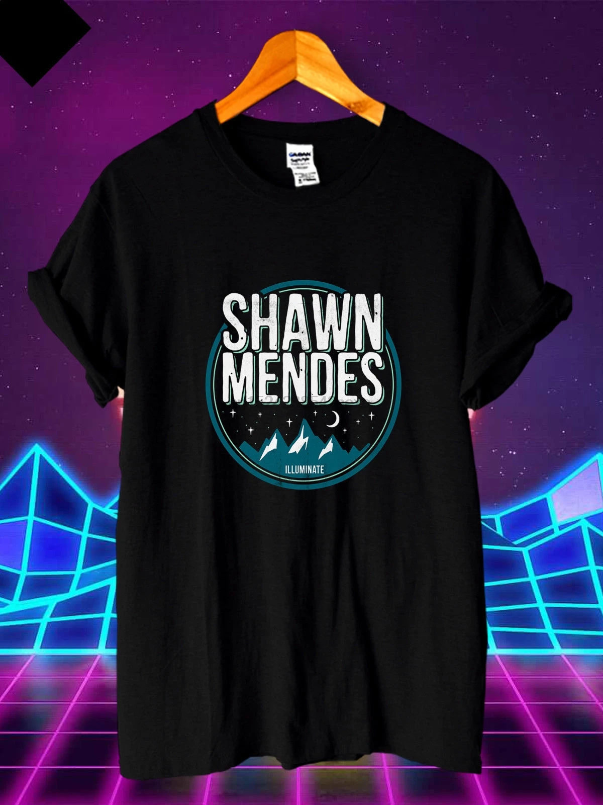 Мужская Черная Повседневная футболка с логотипом Shawn des Illuminate Mountain Размеры s m l xl 2XL
