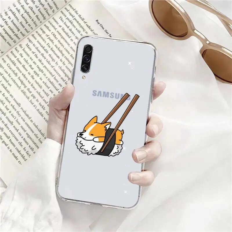 

Cartoon Corgi cute Phone Case Transparent for Samsung s9 s10 s20 Huawei honor P20 P30 P40 xiaomi note mi 8 9 pro lite plus