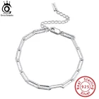 ORSA JEWELS, цельный браслет из стерлингового серебра 925 пробы, итальянская ручная работа, 3,5 мм, Скрепка, кованая цепочка, браслет для мужчин и женщин, SB120
