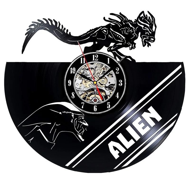 Alien Vinyl Record Wall Clock Modern Design vs Predator 3D Decoration Hanging Vintage Watch Clocks Home Decor | Дом и сад