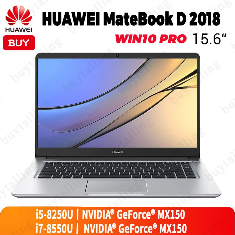 Оригинальный ноутбук HUAWEI MateBook D 2018 15 6 дюймовый с Intel Core процессором MX150 и Windows 10 Pro