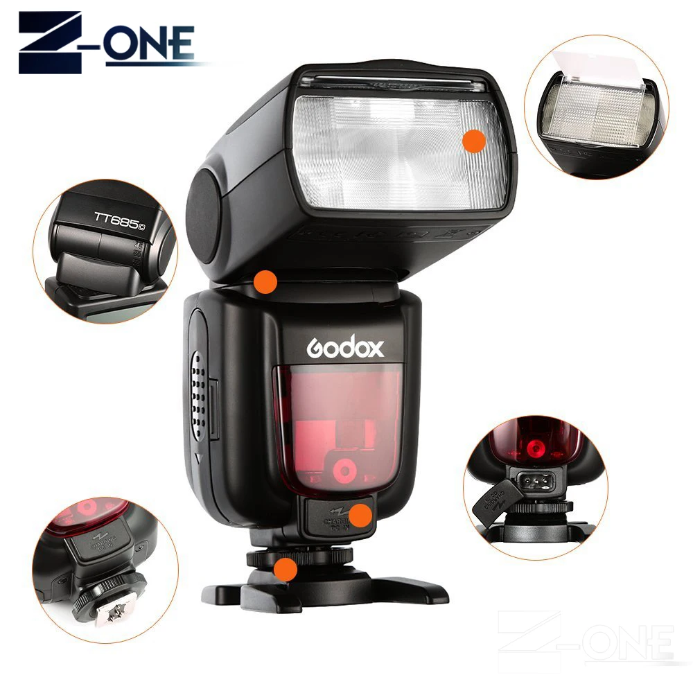 GODOX E-TTL TT685C Camera Flash Speedlite 2.4GHz High Speed 1/8000s GN60+S-type for Canon EOS 800D 760D 80D 77D 60D 7D 6D 5Ds |