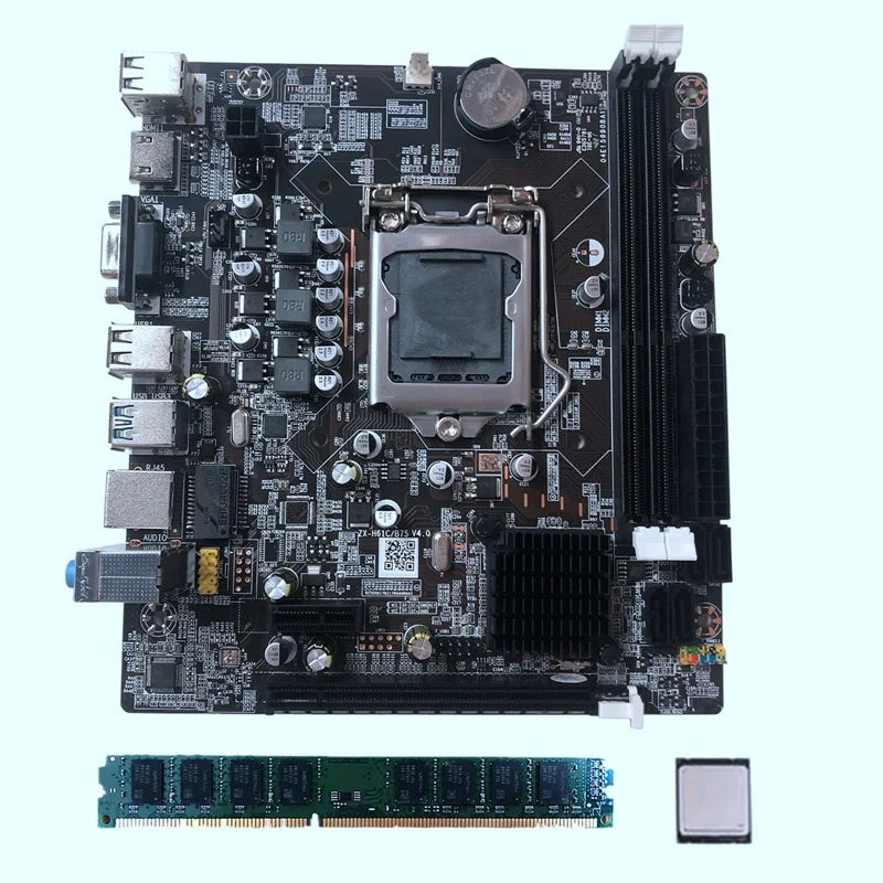 

B75 комплект материнской платы с процессором I3 2100 + 4G DDR3 ОЗУ LGA 1155 2XDDR3 1066/1333/1600 МГц ОЗУ USB3.0 SATA3 материнская плата
