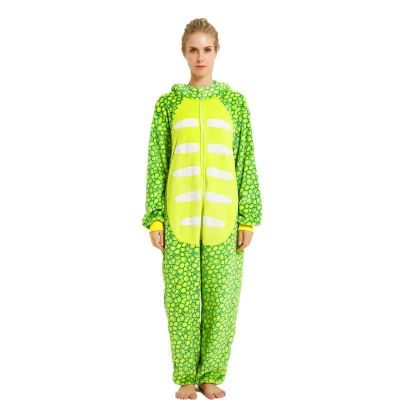 Взрослые кигуруми светло зеленый Трицератопс костюм динозавра Женская Мужская