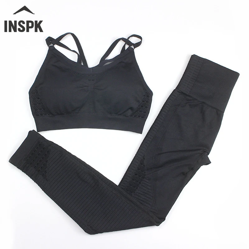 Женский комплект из 2 предметов костюм для фитнеса с вырезами бюстгальтер