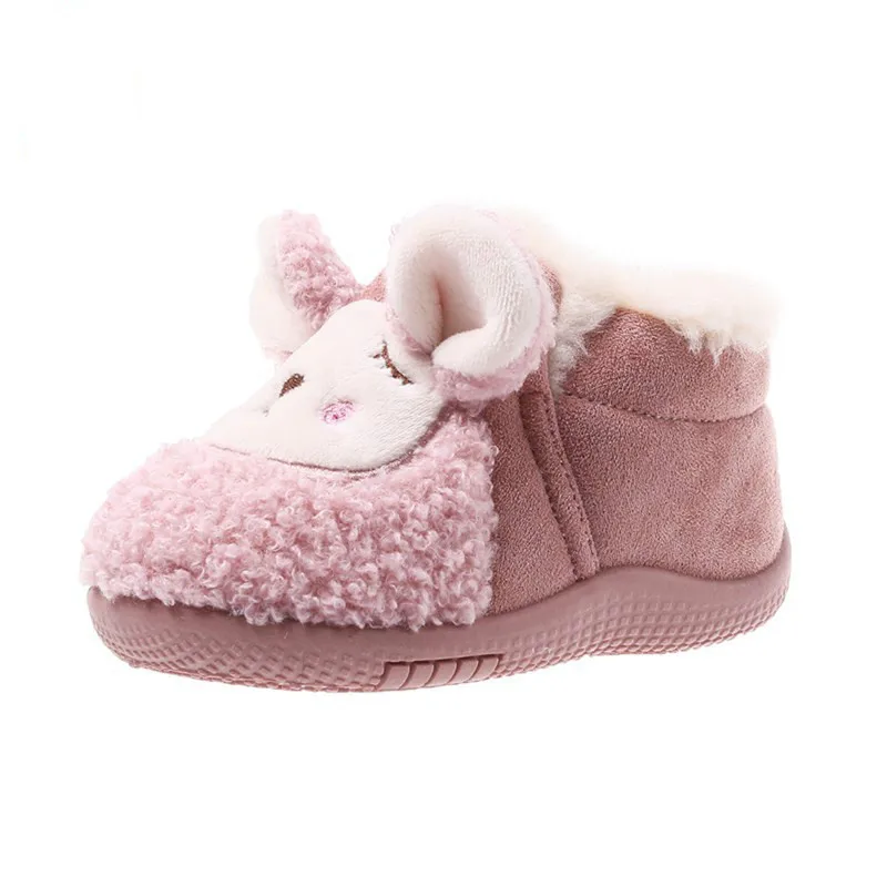 

New Small Sheep Snow Boots Children's Soft-Soled Elastic Belt Cotton Shoe Infants Velvet Toddlers Non-Slip Multi-Color Options